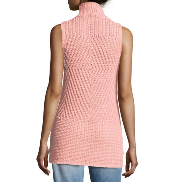 Alice + Olivia High-Low Light Pink Sweater Tank - Picture 5 of 10